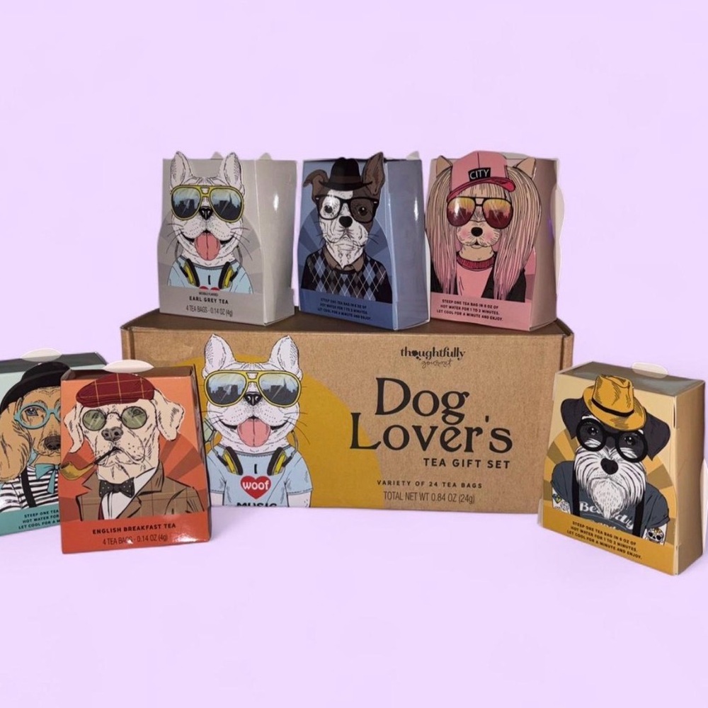 Thoughtfully Gourmet Dog Lover's Tea Gift Set, 6 Flavors, 24 Tea Bags - Picture 1 of 8